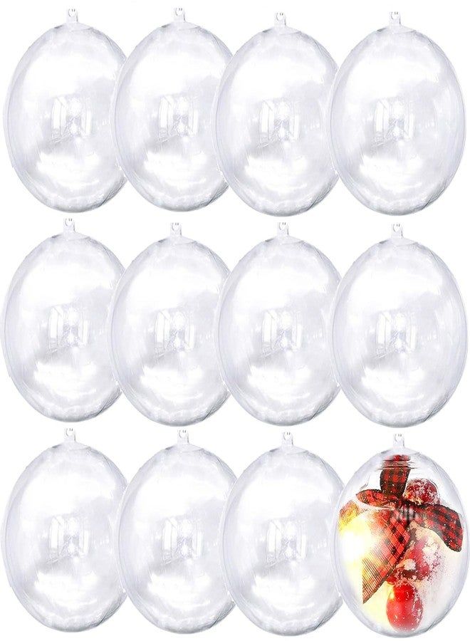 JK-GMTE 12Pack 80mm Clear Christmas Ball Ornaments, 3.14IN Fillable DIY Craft Plastic Balls Transparent Xmas Decor Balls - Fillable Bauble Ball Ornaments for Holiday Wedding Party Décor - Image 1